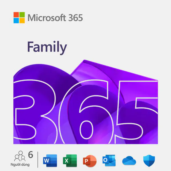 Phần mềm Microsoft 365 Family AI Copilot (Tối đa 6 người) | 12 tháng | 1 TB OneDrive / người / 5 thiết bị