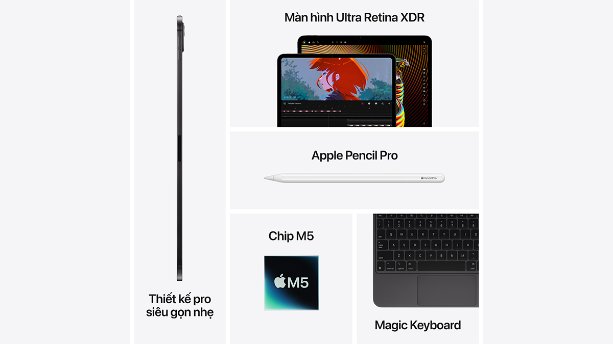 iPad Pro M5 13-inch Wi-Fi 256GB màn hình lớn và hiệu năng AI tối ưu
