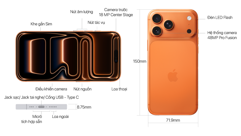 Thông số kỹ thuật của iPhone 17 Pro 1TB