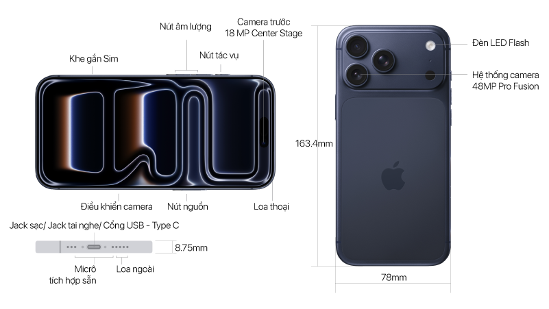 Thông số kỹ thuật của iPhone 17 Pro Max 1TB