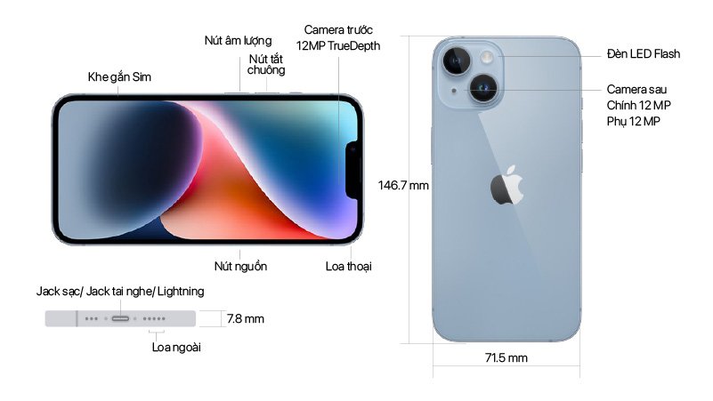 Thông số kỹ thuật của iPhone 14 256GB