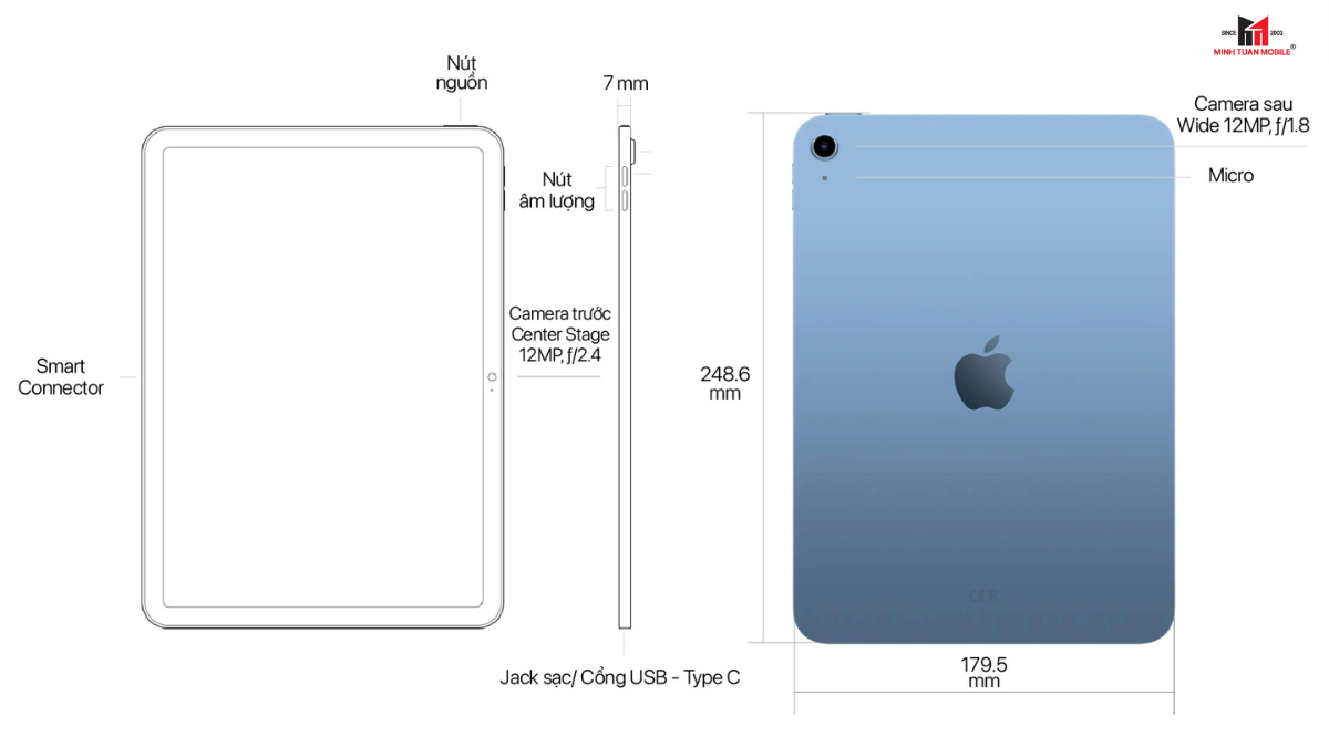 Thông số kỹ thuật của iPad A16 5G 128GB