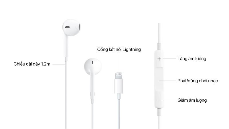 Thông số kỹ thuật tai nghe Apple Earpods Lightning
