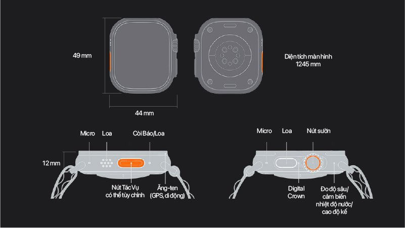 Thông số kỹ thuật apple watch ultra 3 viền titan
