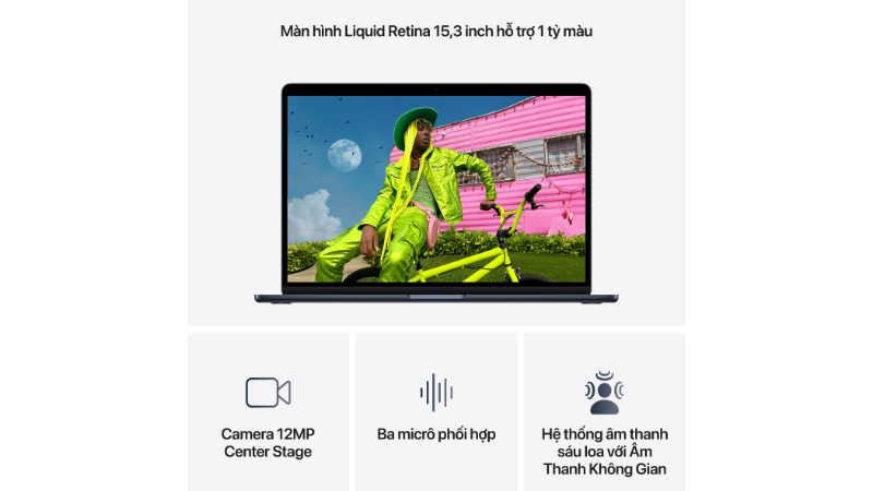 Màn hình 15.3 inch & Thiết kế Liquid Glass
