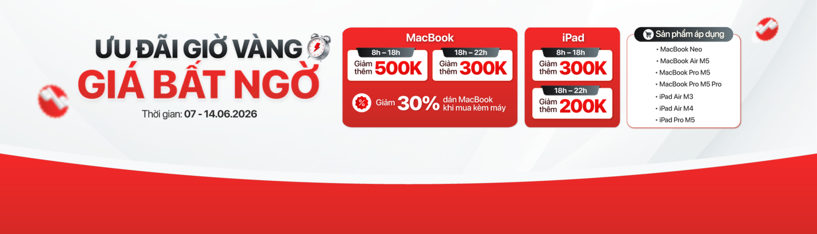 Sale Khung Giờ Vàng iPad MacBook