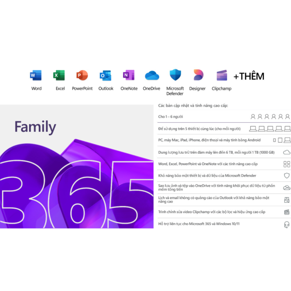 Phần mềm Microsoft Office M365 Family English APAC (1 Năm 6 User) - Ảnh 6