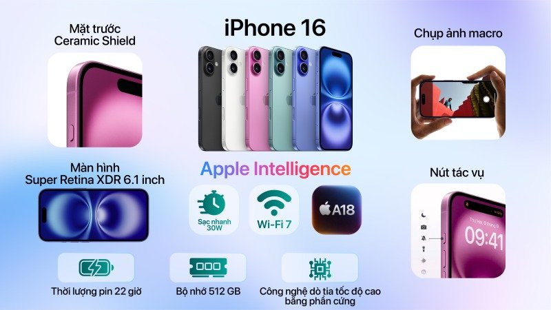 iPhone 16 512GB - Chính hãng VN A - Ảnh 2