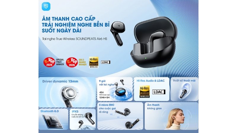 Tai nghe Bluetooth SoundPEATS Air 6 HS - Ảnh 6