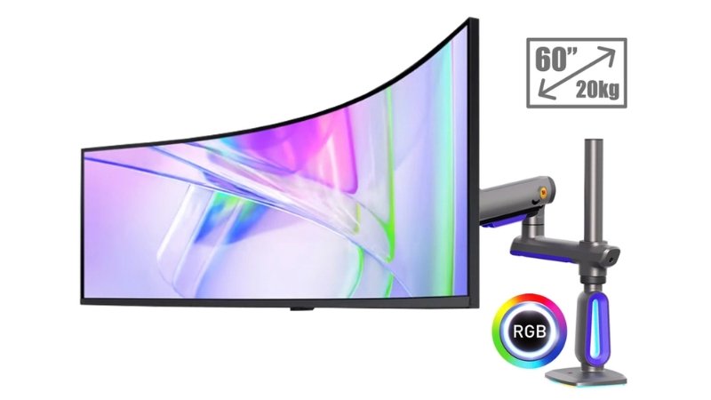 Giá treo màn hình máy tính North Bayou Led RGB G80 32-60 inch - Ảnh 2