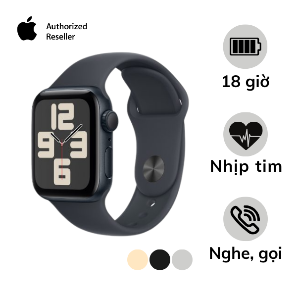 Apple Watch SE 2 2024 GPS 40mm Viền Nhôm Dây Vải - Chính hãng VN A