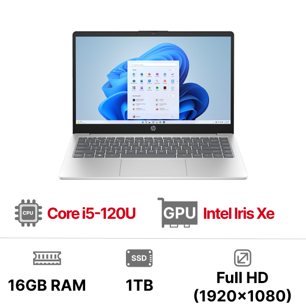 Laptop HP 14-ep1009TU 9Z2W2PA Core i5-120U|16GB|1TB|OB|14 inch FHD|Win11
