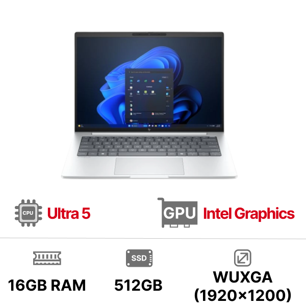 Laptop HP EliteBook 840 G11 A7RA4PT (Ultra 7 155U Ram 16GB SSD 512GB Touch Windows 11 Home 3Y)