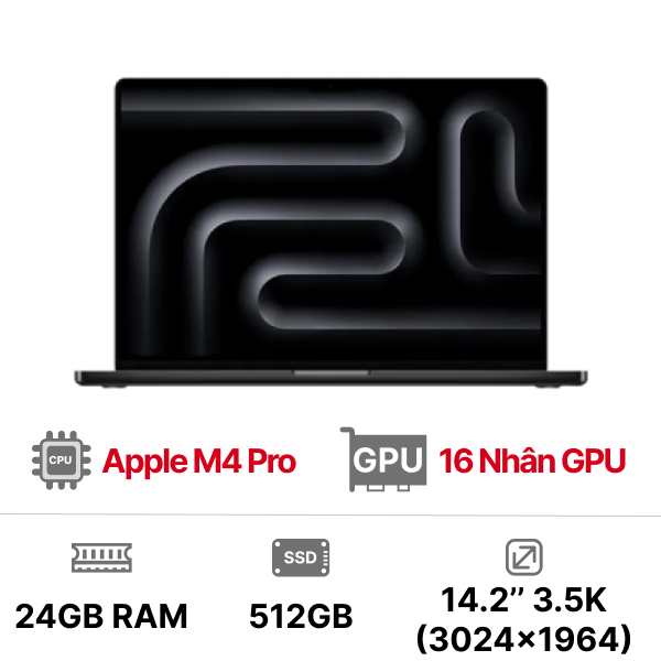 MacBook Pro M4 Pro 14 inch 20GPU 14CPU 24GB 1TB - Chính hãng VN
